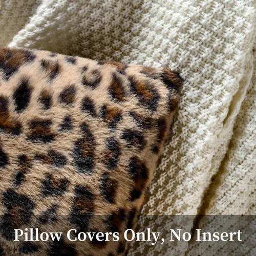 Vista 4 de GALMAXS7 Fundas de Almohada de Guepardo 16x16 Juego de 2 Fundas de Almohada de Piel Sintética Leopardo para Sofá Esponjosas Suaves Decorativas