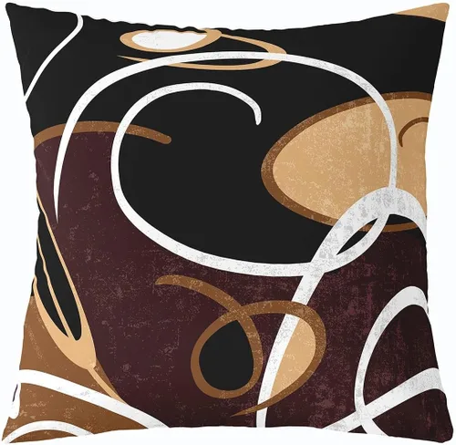 Vista 32 de Funda de almohada moderna con estampado de líneas geométricas de doble cara de 16 x 16 pulgadas, funda de almohada cuadrada suave con remolinos