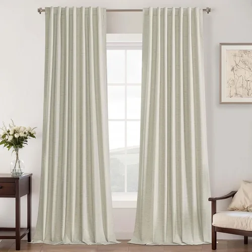 Vista 53 de UHITECH Cortinas opacas de 35 pulgadas de largo para sala de estar, 2 paneles, cortina opaca corta para cocina para ventanas pequeñas, cortinas