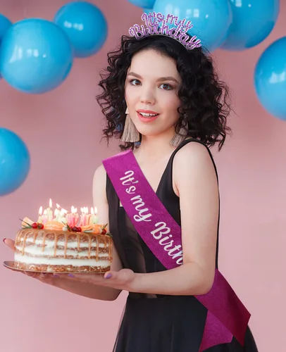 Vista 7 de Corona de cumpleaños para niñas, linda banda de cumpleaños y tiara de cumpleaños para mujer, diadema de dulce cumpleaños, decoración de cumpleaños