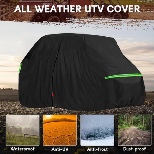 Vista 7 de Cubierta impermeable para UTV de repuesto para accesorios Polaris RZR, cubierta al aire libre a prueba de polvo con rejillas de ventilación