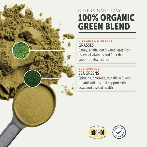 Vista 3 de Four Leaf Rover Green Rover - Verdes para perros en polvo con brotes de brócoli orgánicos, espirulina fermentada y verduras de mar - Formulado por