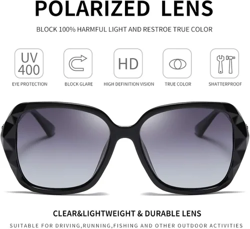 Vista 2 de Dollger Gafas de sol polarizadas de gran tamaño para mujer, modernas y clásicas, protección UV400