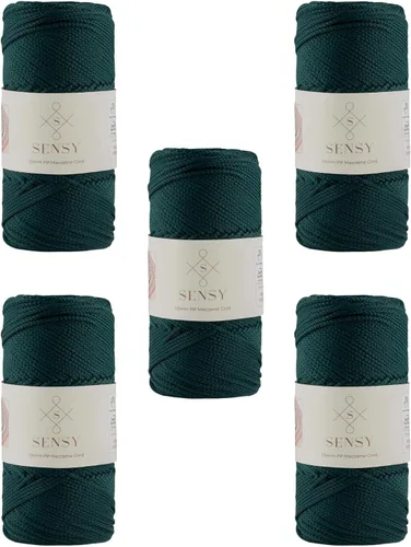 Vista 100 de Sensy Premium Cuerda de Poliéster 1.5mm (0.059 pulgadas) 164 Yardas Cuerda de Polipropileno 100% Cuerda de Macramé 1.5mm Cuerda para Bolsa