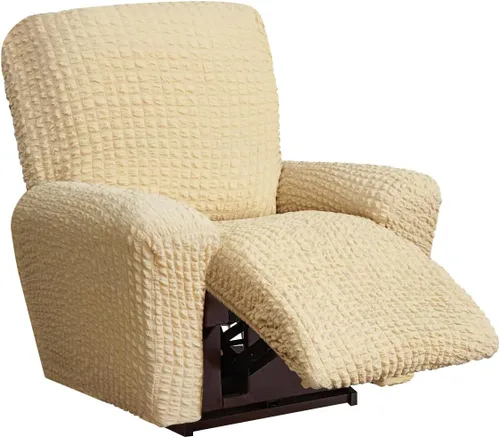 Vista 35 de vctops 4 fundas para sillas reclinables con textura de sirsaca a cuadros, suaves y elásticas, protector de muebles antideslizante con parte inferior