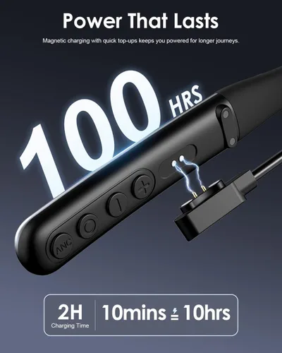 Vista 5 de Auriculares híbridos con cancelación activa de ruido Bluetooth 6.0 Neckband
