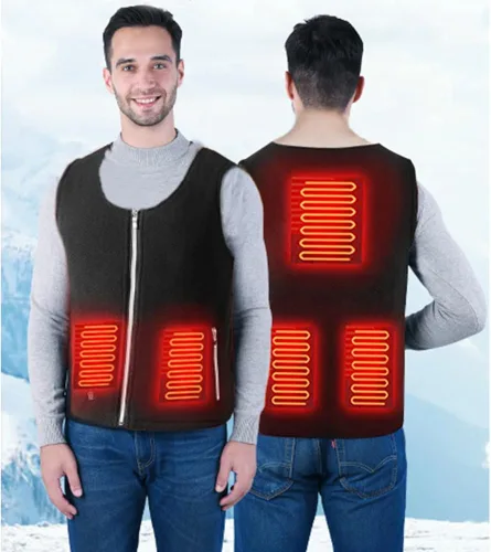 Vista 5 de Fragraty Chaleco térmico con batería de 12000 mAH que incluye chaqueta térmica eléctrica de 3 niveles de calefacción para hombres y mujeres chaleco