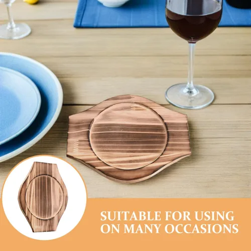 Vista 4 de Dolsot - Cuenco de piedra coreana con base de madera, 2 piezas, cuenco de bibimbap coreano, tapete de madera, olla para olla caliente