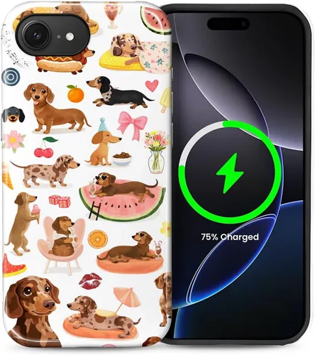 Vista 77 de Funda Compatible con iPhone 13/14 [Compatible con MagSafe] Protección de Doble Capa de Cáscara Dura Híbrida, Funda Magnética Protectora a Prueba
