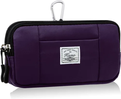 Vista 24 de KAMO Funda multiusos de lona horizontal para smartphone, funda para teléfono celular con asa para cinturón, bolsas de cinturón para mujeres, funda