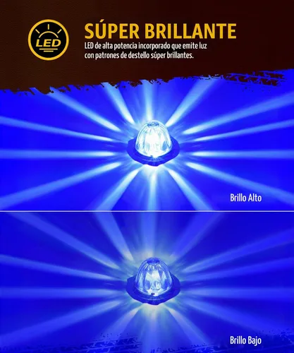 Vista 2 de Partsam 2 Piezas Luces de Cristal de Sandía [Patentadas] Lente Transparente LED Azul Luces Marcadoras Laterales de Separación con Bisel de Repuesto
