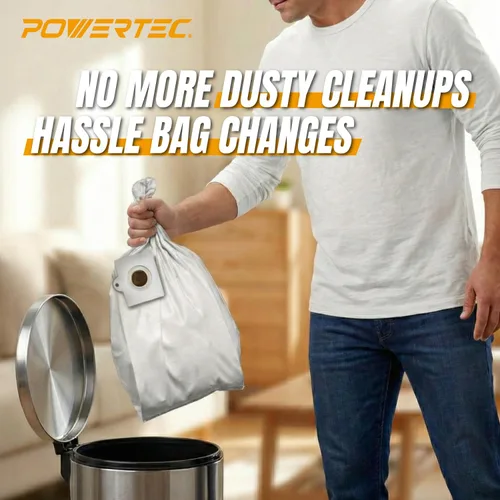 Vista 6 de POWERTEC 53292 Bolsas de vacío tipo Q para Kenmore, paquete de 6, bolsas de repuesto para aspiradoras de recipiente 81615, 81214, 81414, 81714