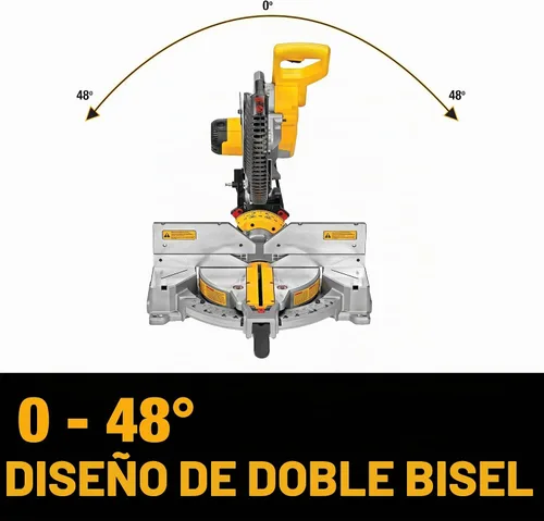 Vista 5 de DEWALT Sierra ingletadora, 12 pulgadas, doble bisel, compuesto, línea de corte XPS, 15 amperios (DWS716XPS)