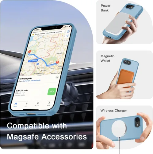 Vista 875 de Funda para Google Pixel 10 Pro XL, cubierta magnética mate, color negro Fit for MagSafe, Screen Protector included, Shockproof Military Grade