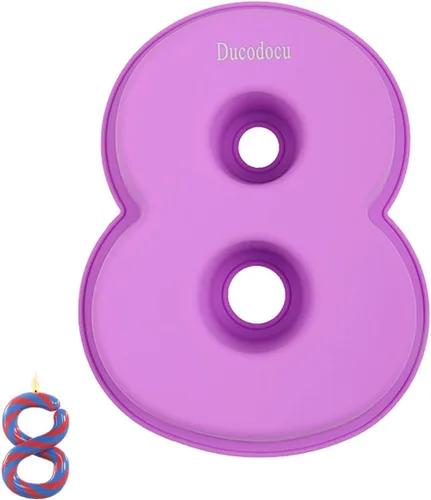 Vista 15 de Ducodocu Molde grande de silicona para tartas con números 3D, molde para hornear DIY para cumpleaños, aniversario, número de 0