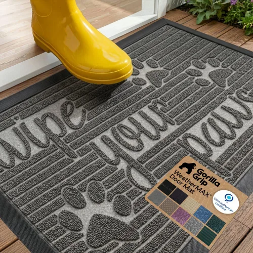 Vista 101 de Gorilla Grip - Tapete WeatherMax todo terreno 100% impermeable, caucho natural, resistente a manchas y decoloración, interior y exterior, fácil