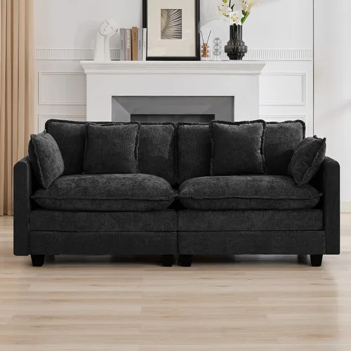 Vista 22 de Sofá modular en forma de nube de 113 pulgadas, sofás de asiento profundo de gran tamaño para sala de estar, sofá modular tapizado de chenilla