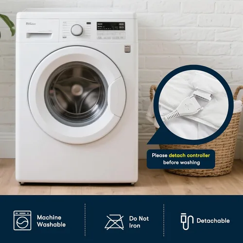 Vista 6 de Serta Protector de Colchón Calefactado Multi-Zona – Controlador Individual para Calor Personalizado de Cuerpo y Pies, 10 Configuraciones de Calor