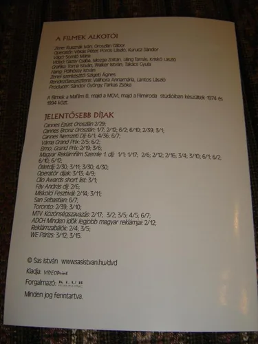 Vista 9 de Sas Reklámok Válogatott gyjtemény a 70-es 80-as évek emlékezetes reklámjaiból DVD Region 2 PAL Audio Hungarian Hello Leo Fabulon Libero Agi Van