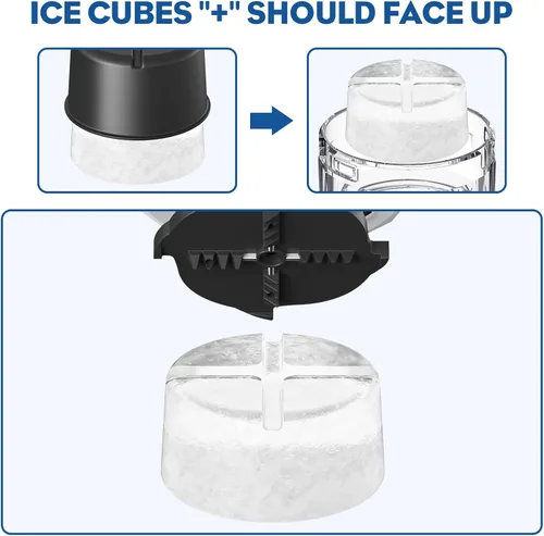 Vista 5 de Accesorio de molde de hielo para afeitado KitchenAid, moldes de hielo de plástico reutilizables con tapas para accesorio de afeitadora de hielo