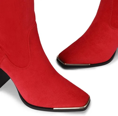 Vista 4 de DREAM PAIRS Botas por encima de la rodilla para mujer, con puntera cuadrada alta, tacón alto, largas y sexys, botas de otoño, Metálico