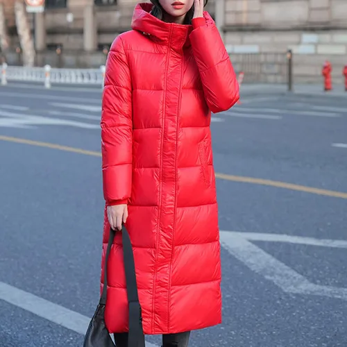 Vista 4 de Coats Women Impermeable Womens Thickened Down Jacket Long Winter Coat Hooded Jacket