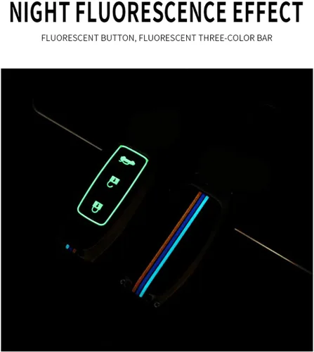Vista 5 de SANRILY Funda luminosa de 3 botones para llavero Nissan Infiniti X-Trail Rogue Altima Quest Pathfinder Sentra Patrol CIMA Fuga Armada Teana Murano