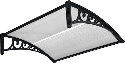 Vista 12 de Yescom - Paquete de 2 toldos de policarbonato para ventana de puerta de 40 x 40 pulgadas Tablero blanco y soporte negro