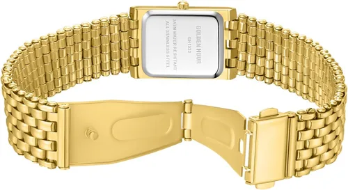 Vista 4 de GOLDEN HOUR Reloj de oro con pulsera rectangular vintage para mujer