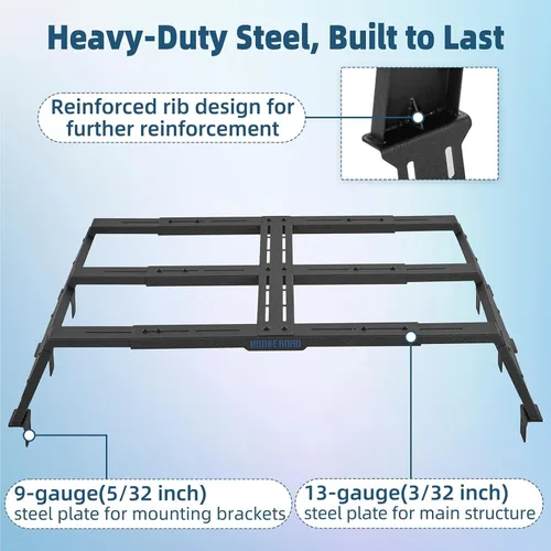 Vista 6 de u-Box Estante de cama de camión de 12.3 pulgadas de alto para Toyota Tacoma cama de 5 pies, Jeep Gladiator JT, Ford Ranger, Chevy Chevrolet
