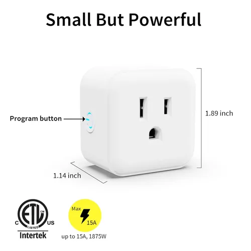Vista 9 de Minoston Z-Wave MP21Z - Tomacorriente inteligente para enchufe de mini enchufe 800 Series, conector inteligente en mini enchufe, 15A, requiere hub