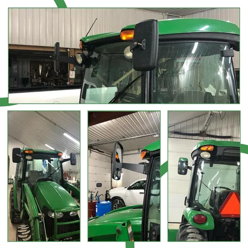 Vista 7 de Conjunto de espejo de tractor con brazos fijos de repuesto para DM2455000 compatible con John Deere 5000 y 6000