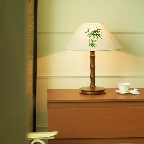 Vista 6 de Lamp for Desk Chinese Style Solid Wood Zen Study Room Atmosphere Lamp Master Bedroom Bedside Retro Table Lamp Desk Lamps for Home Office