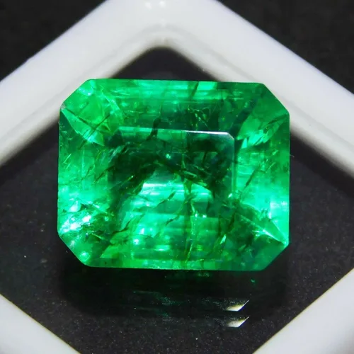 Vista 4 de Ramagems - Piedra preciosa suelta de esmeralda verde colombiana para la fabricación de joyas, piedra de pana, esmeralda auténtica, hecha de cristal