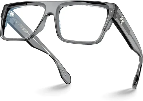 Vista 11 de VISOONE Square TR90 Non-Prescription UV400 Anti-Glare Computer Glasses Negro