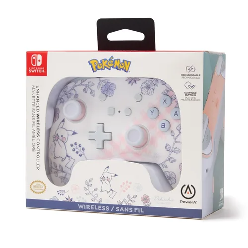 Vista 8 de PowerA Enhanced Wireless Controller for Nintendo Switch - Pikachu Garden, Nintendo Switch - OLED Model, Nintendo Switch Lite, Gamepad, game