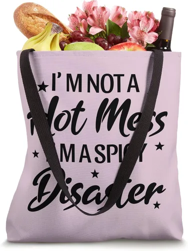 Vista 4 de I'm Not A Hot Mess I'm A Spicy Disaster - Bolsa de mano con sarcástica divertida