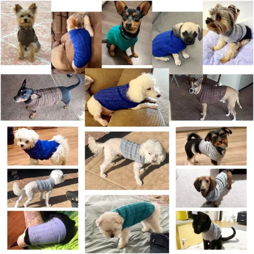Vista 5 de CHBORCHICEN Suéteres de punto para perros pequeños, sudadera cálida para mascotas gatos, ropa de invierno, suéter de gatito y cachorro