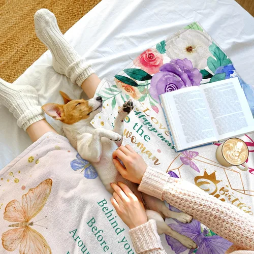 Vista 5 de Regalos de cumpleaños para mujeres, regalos de feliz cumpleaños para mujeres, manta decorativa de amistad de 50" x 60", las mejores ideas de regalos