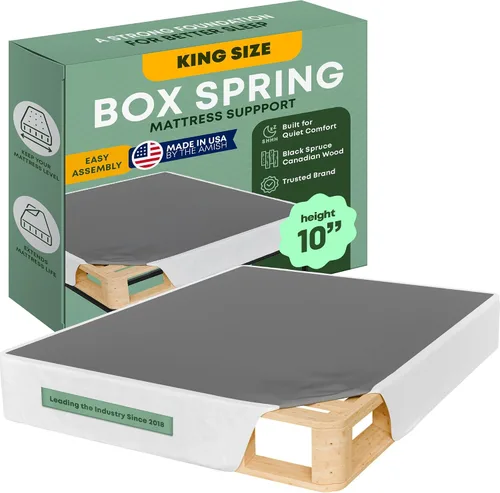 Vista 18 de Greaton, 10” Twin Box Spring Only for Twin Size Bed – Amish-Made in The USA – Solid Wood Mattress Foundation with Stable & Quiet Support