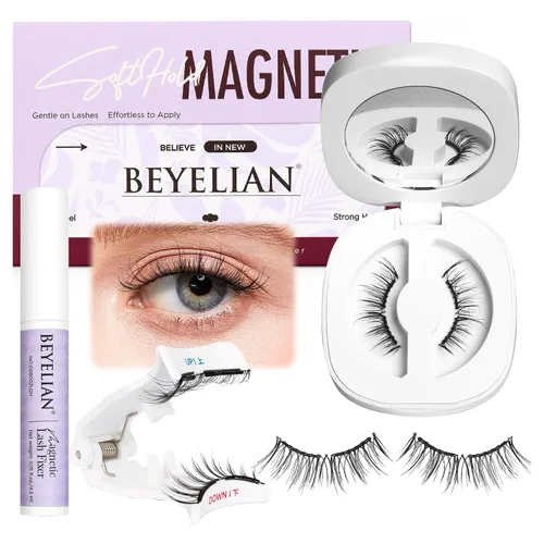 Vista 16 de BEYELIAN Pestañas magnéticas con aplicador, pestañas magnéticas suaves mejoradas, pestañas magnéticas portátiles, aspecto natural, reutilizables,