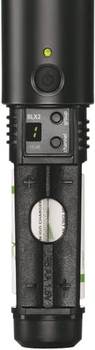 Vista 3 de Shure BLX288/PG58 Sistema de micrófono inalámbrico – Batería de 14 horas, rango de 300 pies, UHF Incluye (2) micrófonos vocales de mano PG58