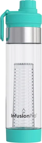 Vista 8 de Infusion Pro Botella de agua con infusor de frutas de 24 onzas con tapa giratoria: funda aislada y agua infundida libro electrónico de recetas