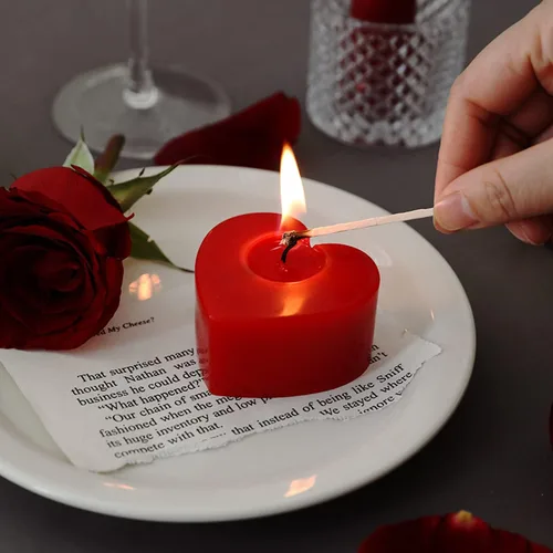 Vista 3 de Vela aromática con aroma a corazón, cera de soja, vela romántica decorativa para el día de San Valentín, boda, regalo de cumpleaños, ideal