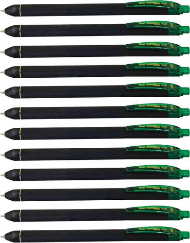 Vista 13 de Pentel EnerGel Kuro - Bolígrafo de gel líquido, (punta de 1/32 pulgadas - 0.7 mm) línea media, tinta negra, paquete de 12 (BL437R1-A)