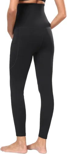 Vista 3 de JOJOANS Leggings de maternidad sobre el vientre con bolsillos, pantalones de yoga para embarazo, ropa deportiva suave, pantalones de maternidad