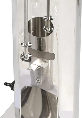 Vista 4 de Mezclador de leche de acero inoxidable, mezclador de bebidas eléctrico plateado, mezclador de leche profesional, mezclador de barra con tazas