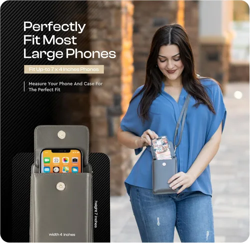 Vista 4 de Claasico Cartera cruzada para mujer y funda para teléfono iPhoneSamsungLG Magnet Cell Pouch & Bolso