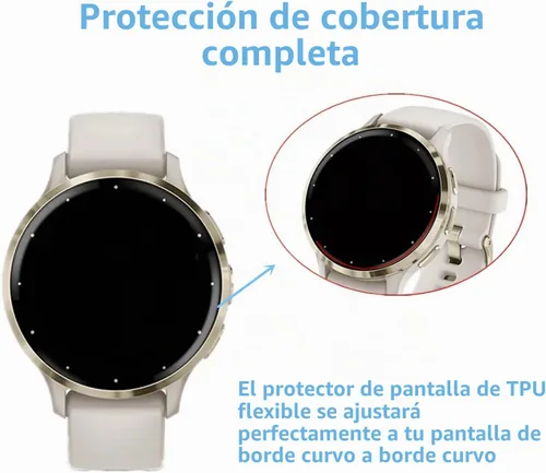 Vista 3 de Compatible con Garmin Venu 3S / Venu 4 1.614 in / vivoactive 6 / vivoactive 5 protector de pantalla (paquete de 4) Smart Watch flexible cobertura