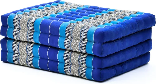 Vista 8 de Leewadee - Colchón tailandés plegable grande, 82 x 46 x 3 pulgadas, cama de invitados, cama triple plegable, cojín de masaje tailandés TV asiento